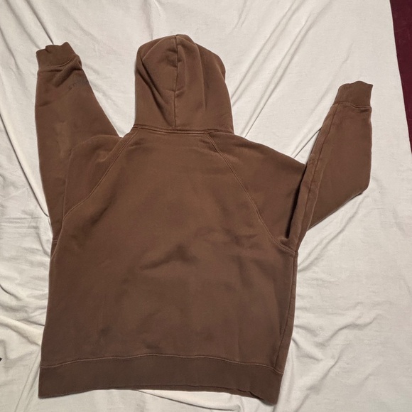 Essentials hoodie in dark brown Features front pocket and hood - Picture 3 of 11